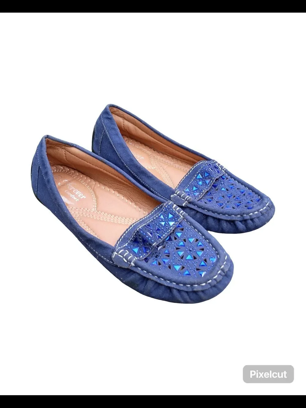 Blue Women's Casual Moccasin Flats